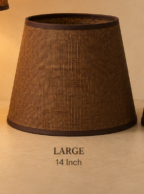 Brown Woven Fabric Lampshade pair