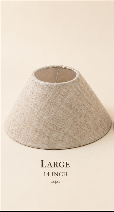 Natural Linen Umbrella Lampshade pair