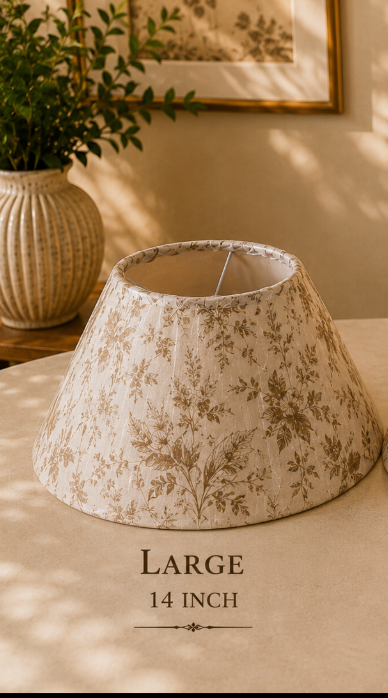 Floral Print Fabric Umbrella Lampshade pair