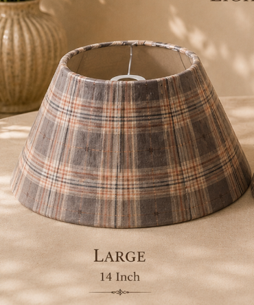 Plaid Fabric Umbrella Lampshade pair