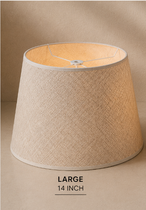 Printed Linen Fabric Lampshade Pair