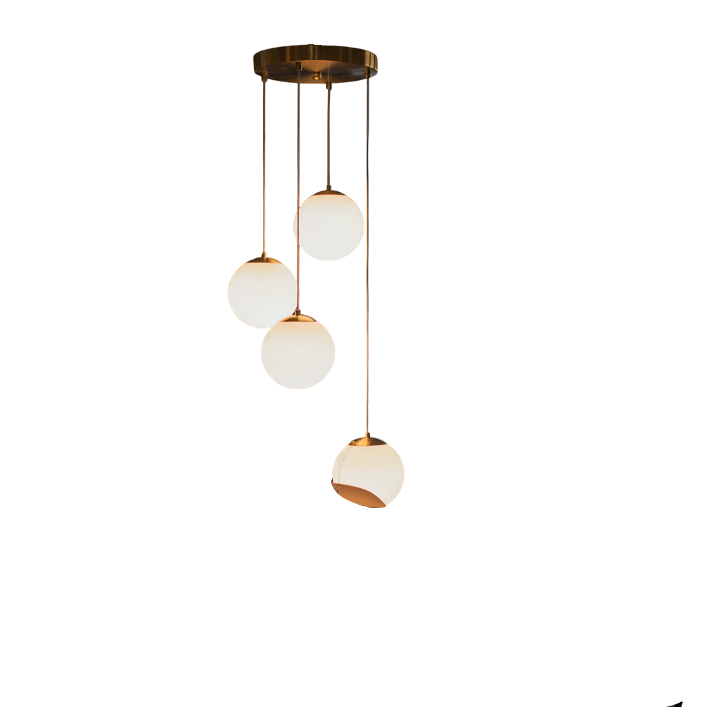 Luna Orbit Glass Bowl Chandelier