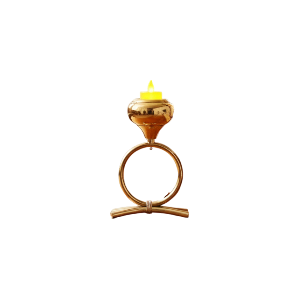 Imperial Shine Lotus Crystal Candle Stand