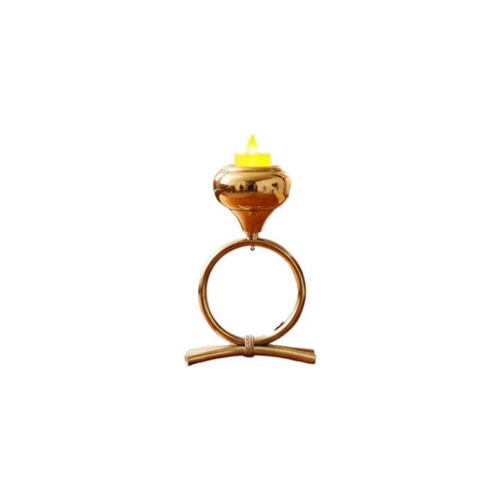 Imperial Shine Lotus Crystal Candle Stand