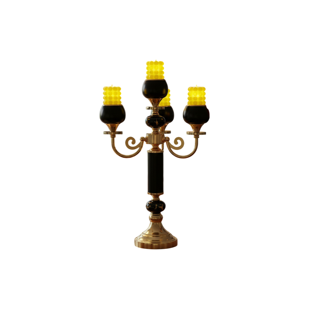 Imperial Black-Gold Flame Holder