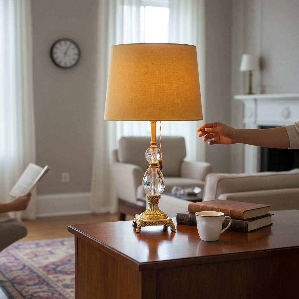 Theon Brass Column Heavy Table Lamp