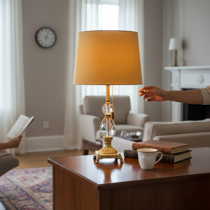 Theon Brass Column Heavy Table Lamp