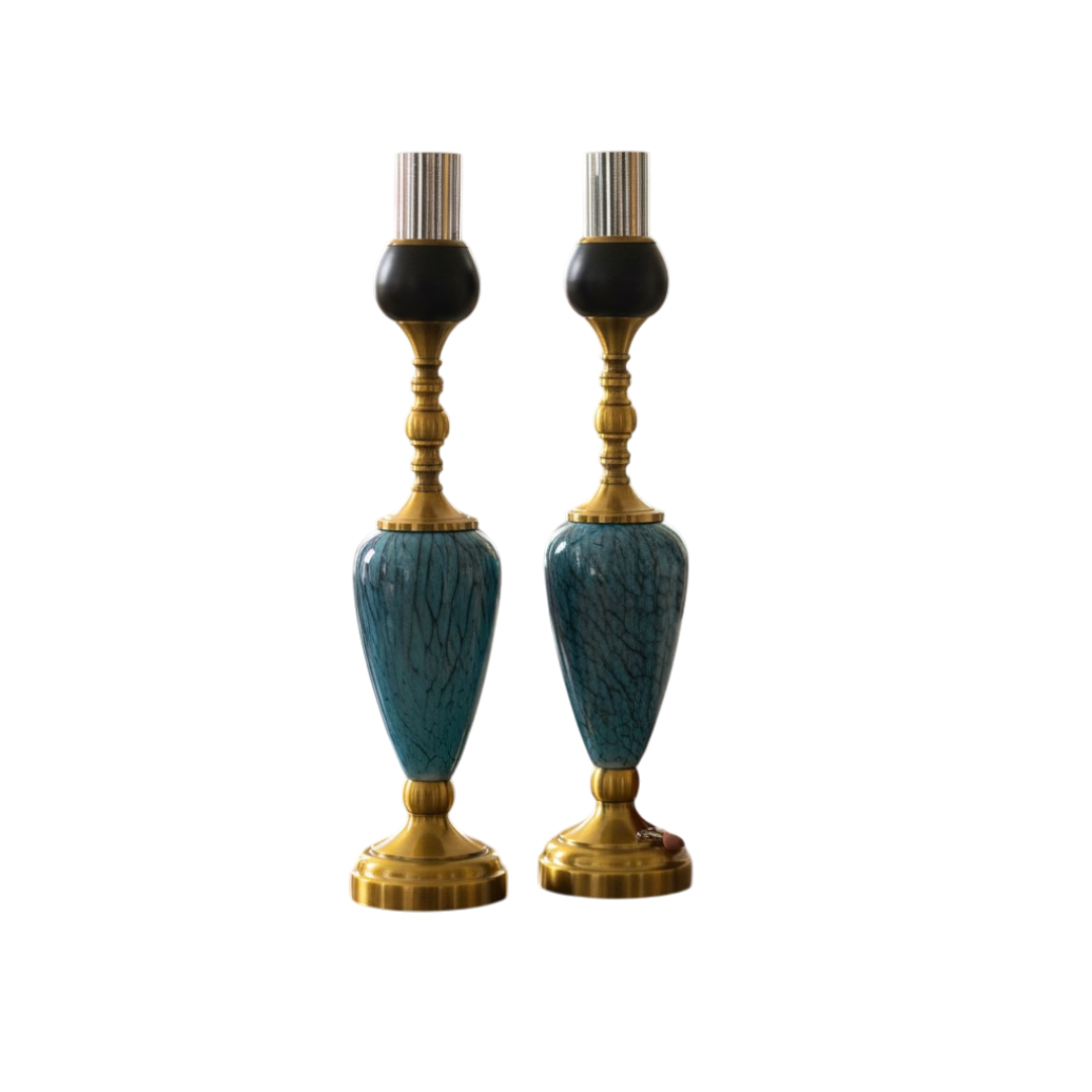 Azure Gold Ornate Candle Holder