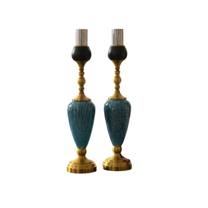 Azure Gold Ornate Candle Holder