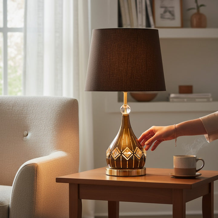 Regent Dual-Post Brass LED Desk Lamp