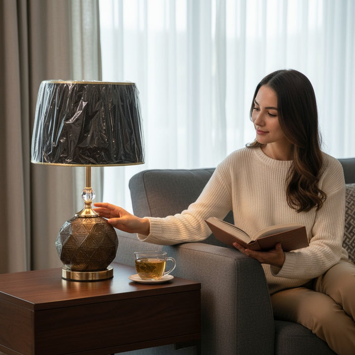 The Amara Ripple Brass Table Lamp