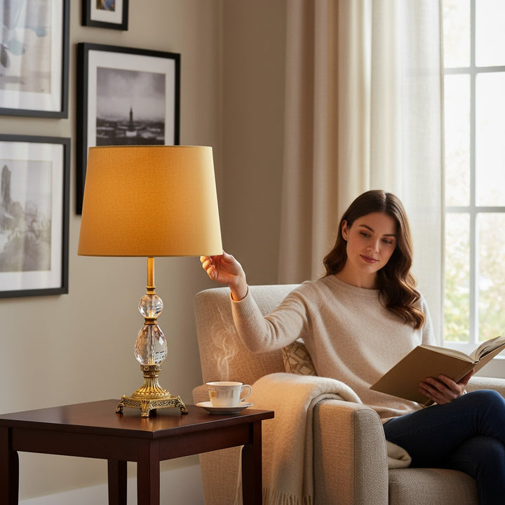 Theon Brass Column Heavy Table Lamp