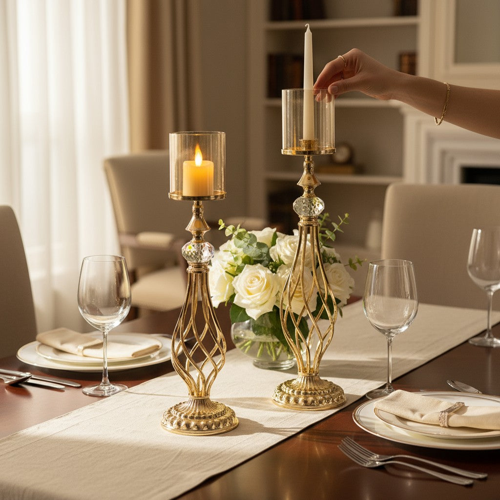 Heirloom Romance Brass Candle Holder