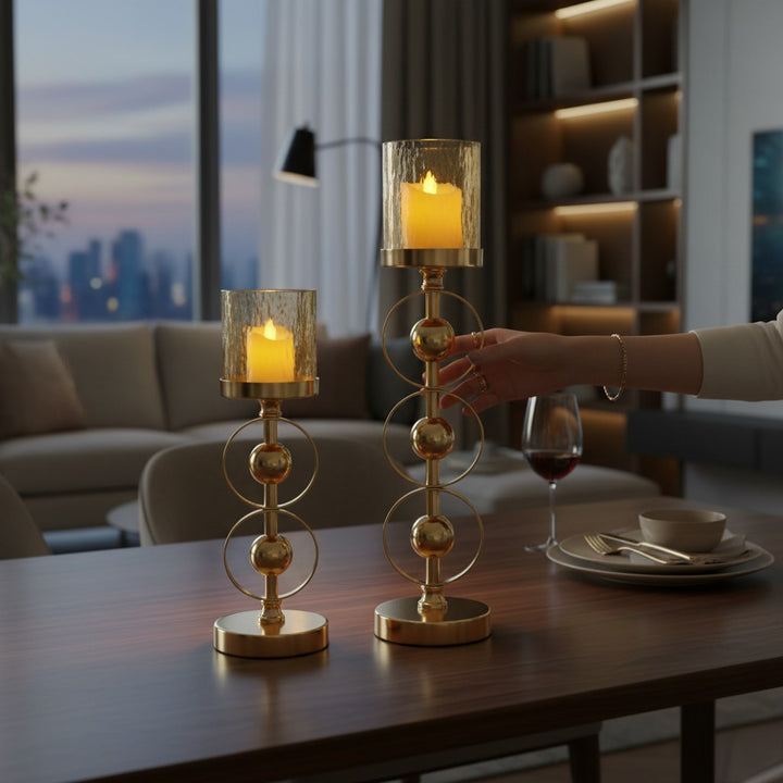 Celestia Brass & Crystal Candle Tower