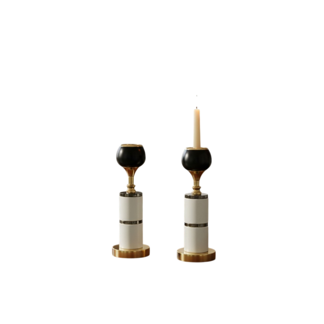Château Glow Crystal & Brass Candle Pillar