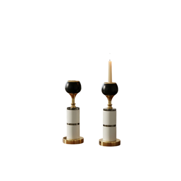 Château Glow Crystal & Brass Candle Pillar