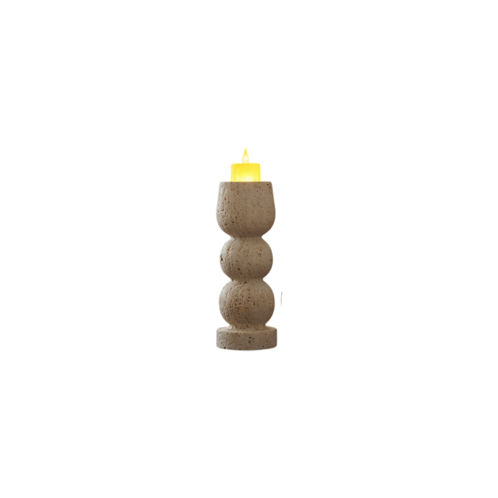 Timeless Grace Travertine Candle Accent