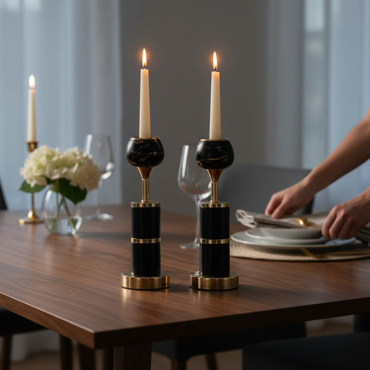 Vintage Radiance Metallic Candle Holder