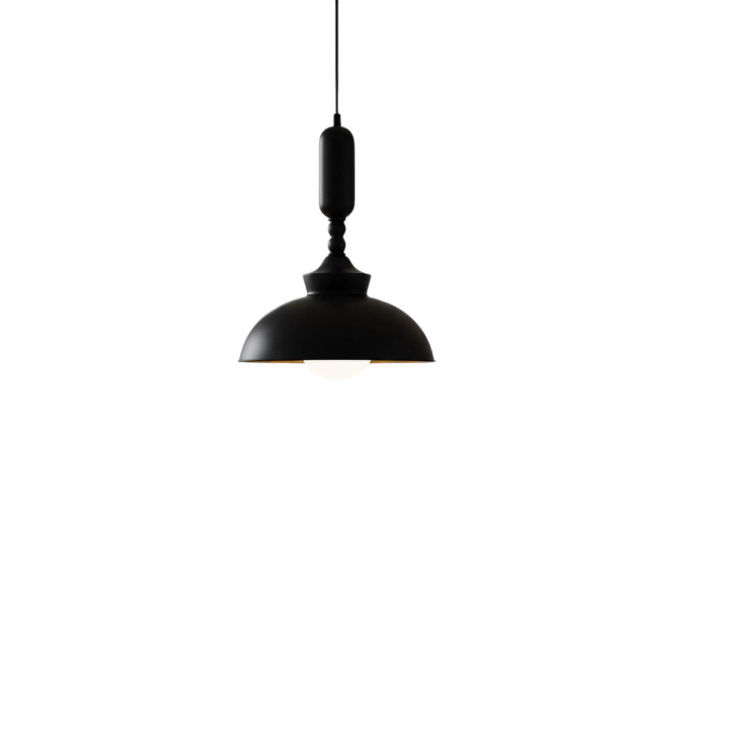 Noir Luxe Dome Pendant Metallic Wall Light