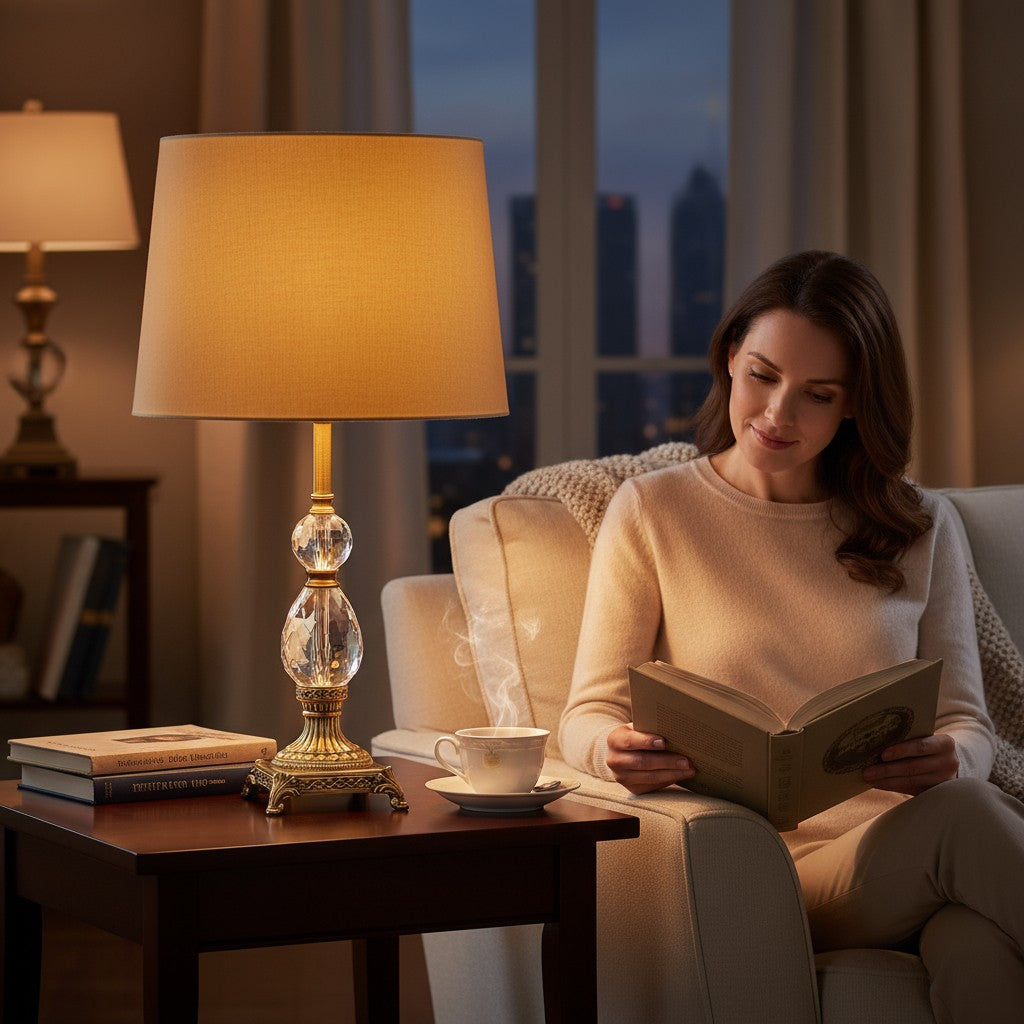 Theon Brass Column Heavy Table Lamp