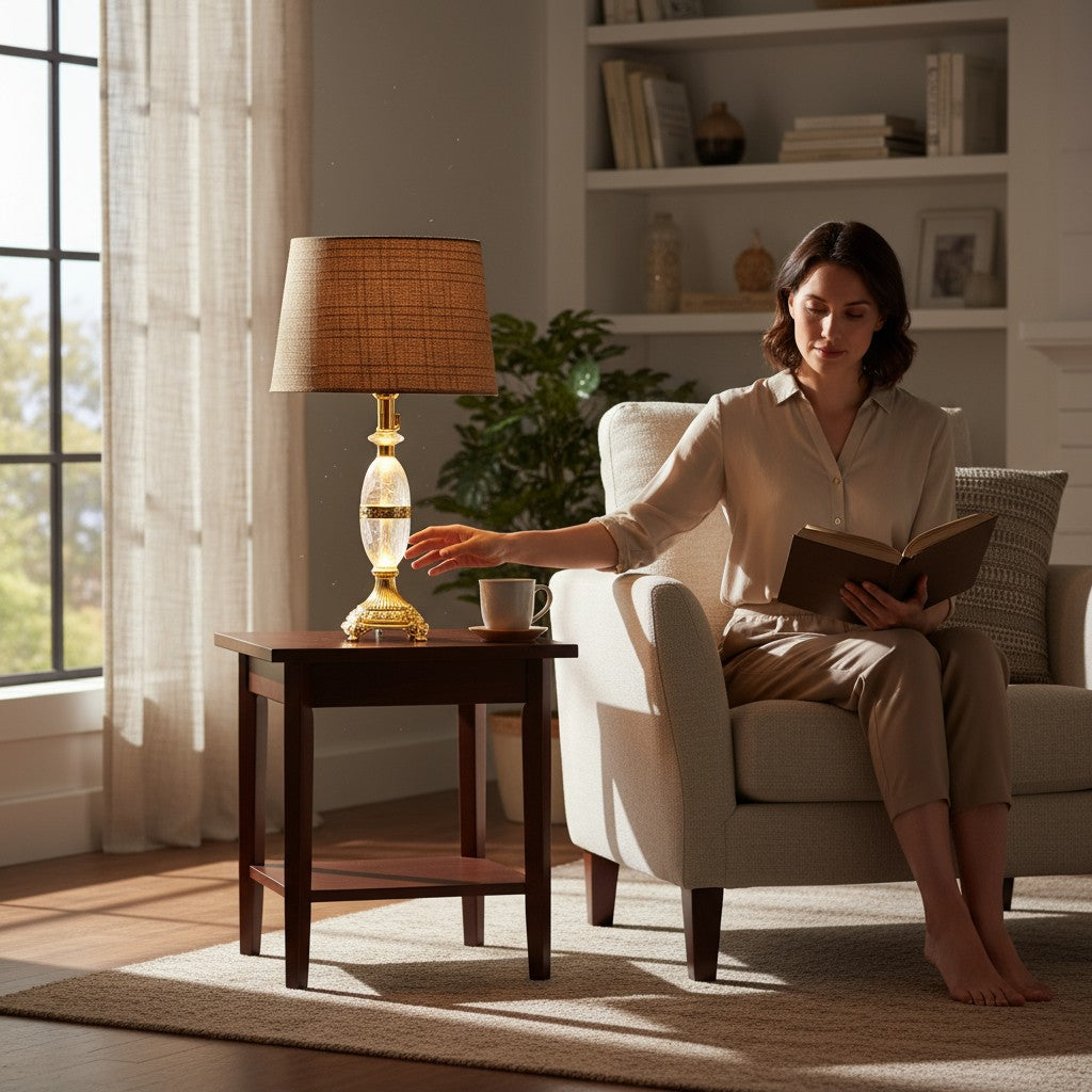 Liora Elegant Brass Crystal Table Lamp