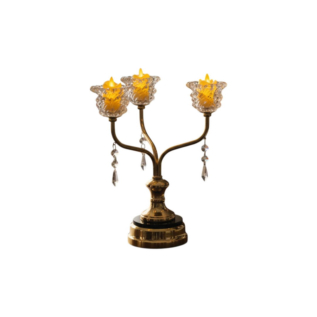 Crystal Spire Metallic Candle Stand