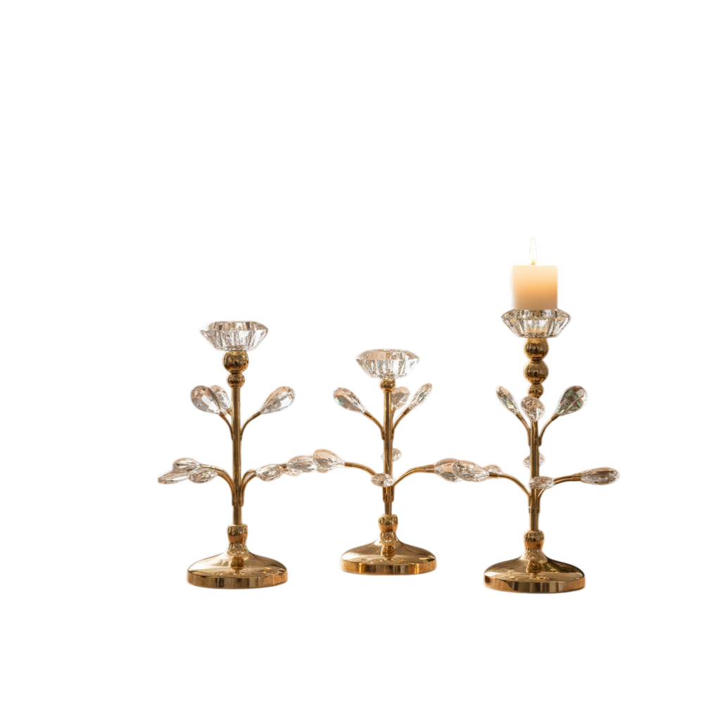 Celestial Glow Double Crystals Candle Stands