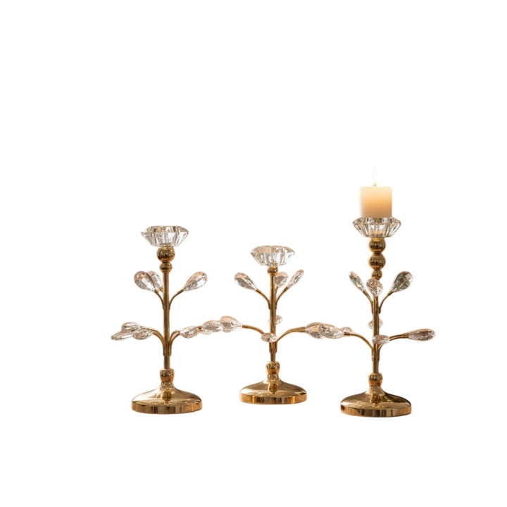 Celestial Glow Double Crystals Candle Stands