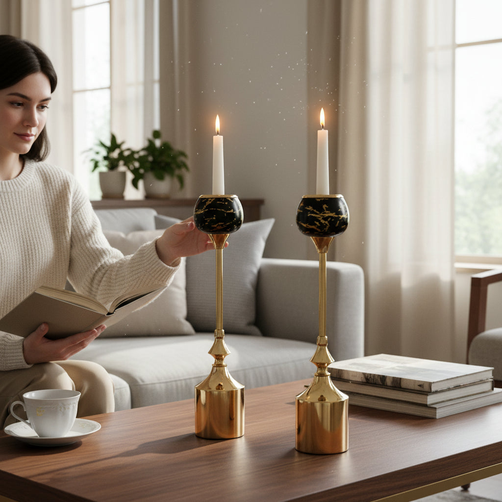 Heritage Metallic Modern Candle Stand