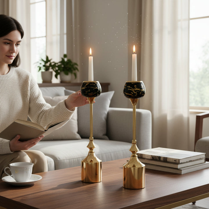 Heritage Metallic Modern Candle Stand