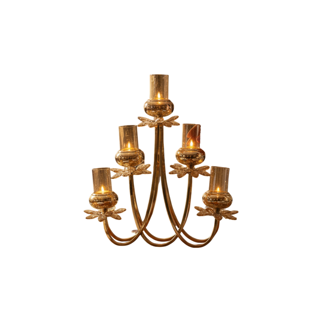 Golden Bloom Crystal Lotus Stand