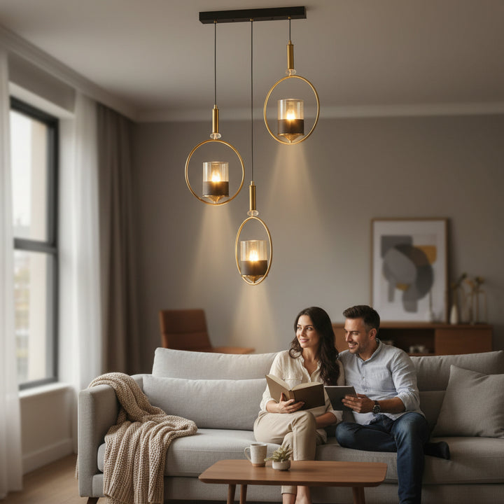 Luxury Modern Wall Light with Brass Coating and Glass Crystals