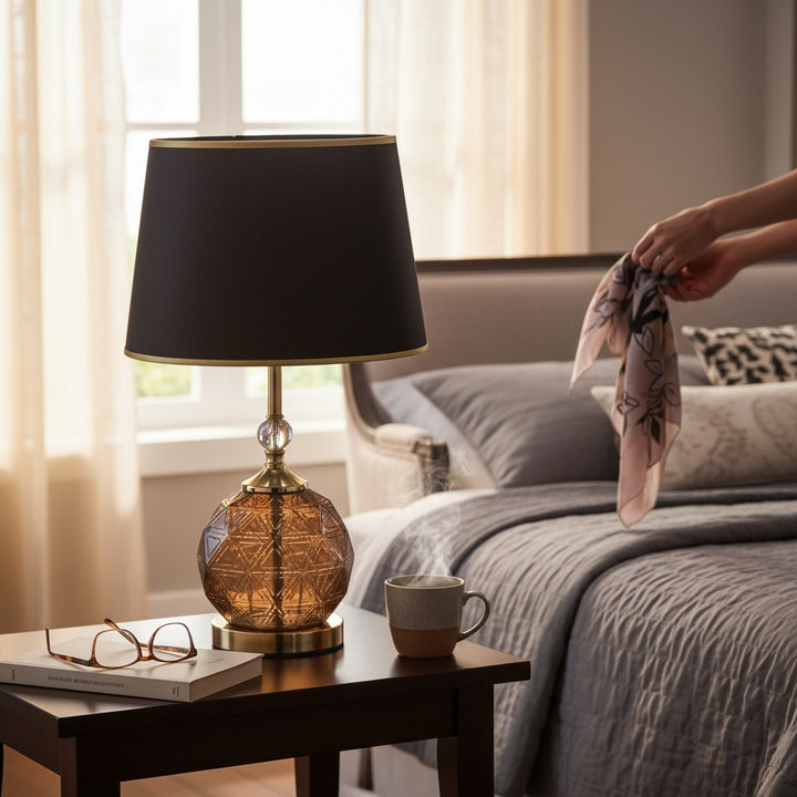 The Amara Ripple Brass Table Lamp