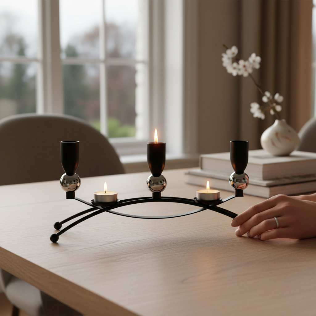 Radiant Lotus Crystal Luxe Candle Stand