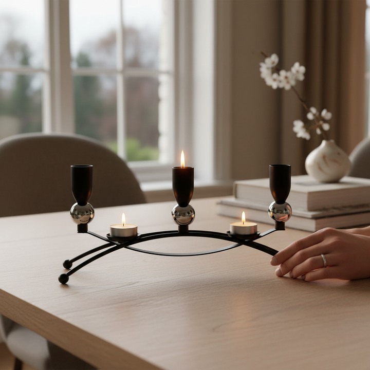 Radiant Lotus Crystal Luxe Candle Stand