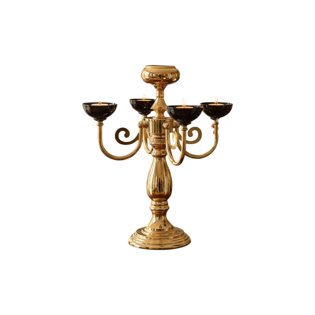 Bohemian Ceramic & Metallic Candle Holder