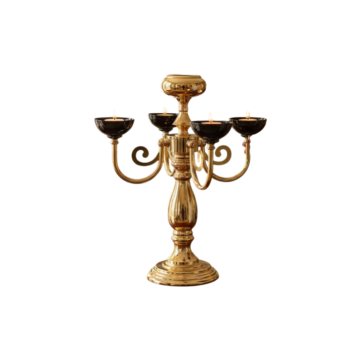 Bohemian Ceramic & Metallic Candle Holder