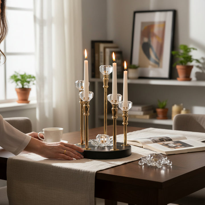Antique Style Vintage Brass Candle Holder