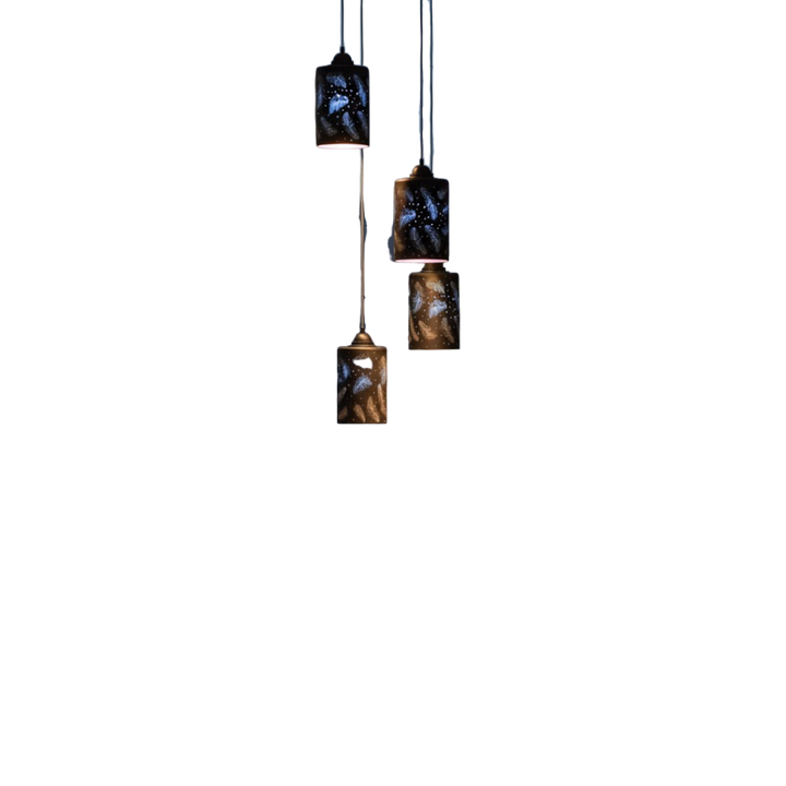 Midnight Feather Pendant Chandelier