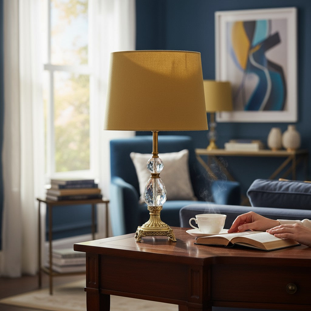 Theon Brass Column Heavy Table Lamp