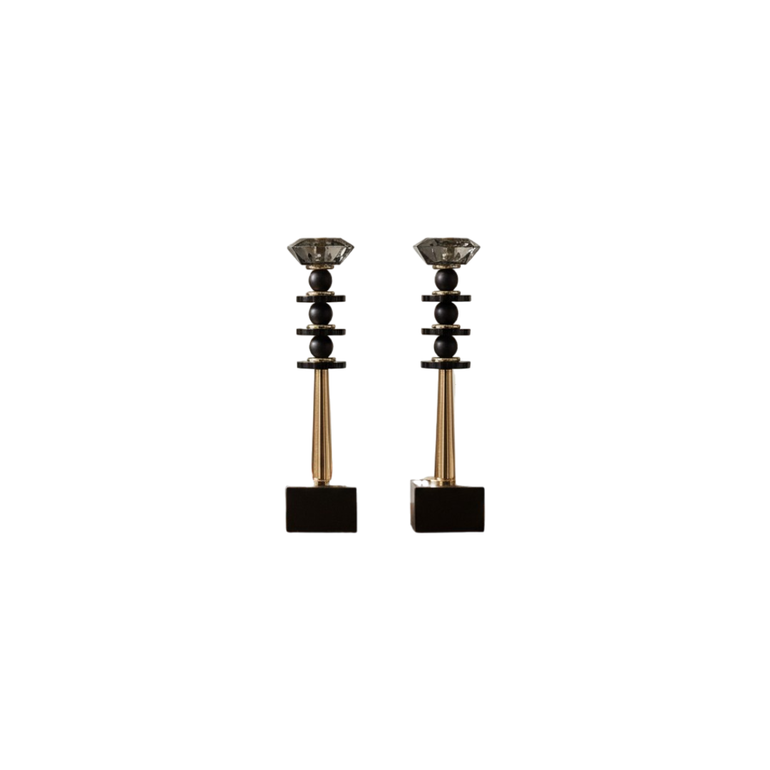 Victorian Luxe Vintage Crystal And Metallic Candle Stand