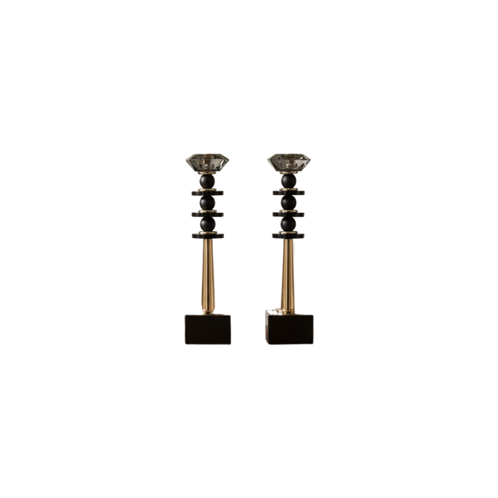 Victorian Luxe Vintage Crystal And Metallic Candle Stand