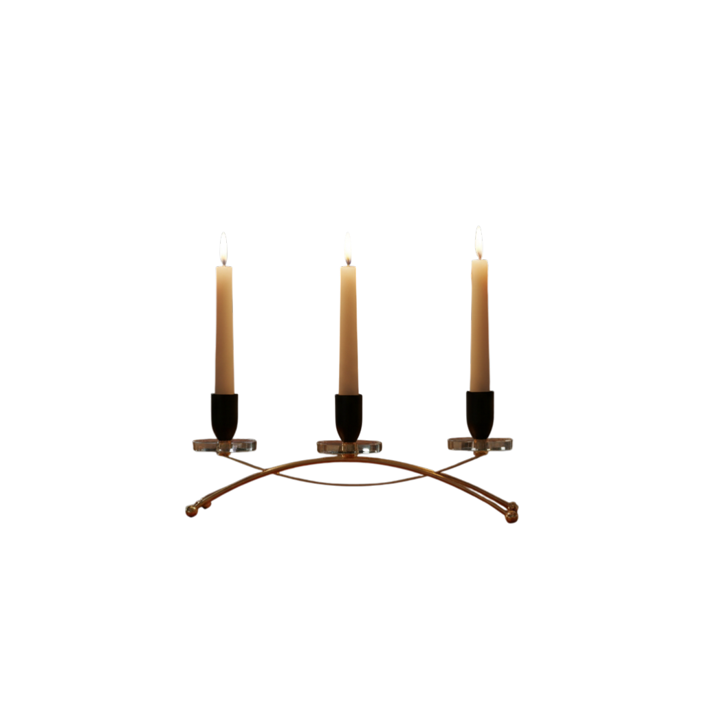 Opulent Aura Crystal Lotus Metallic Candle Stand