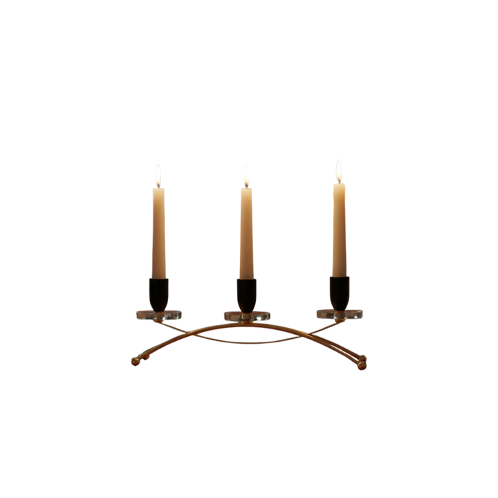 Opulent Aura Crystal Lotus Metallic Candle Stand