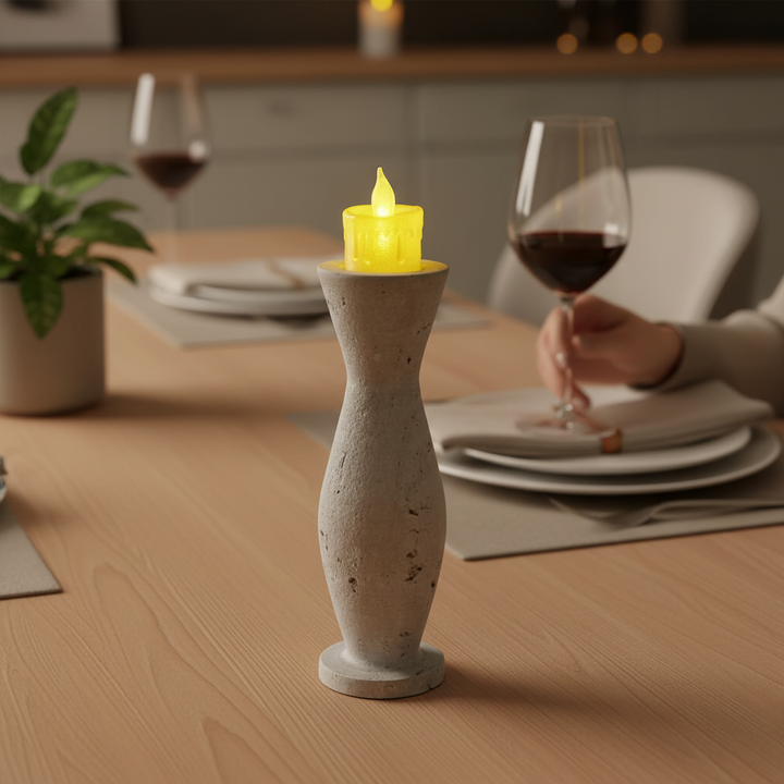 Eternal Harmony Travertine Candle Holder