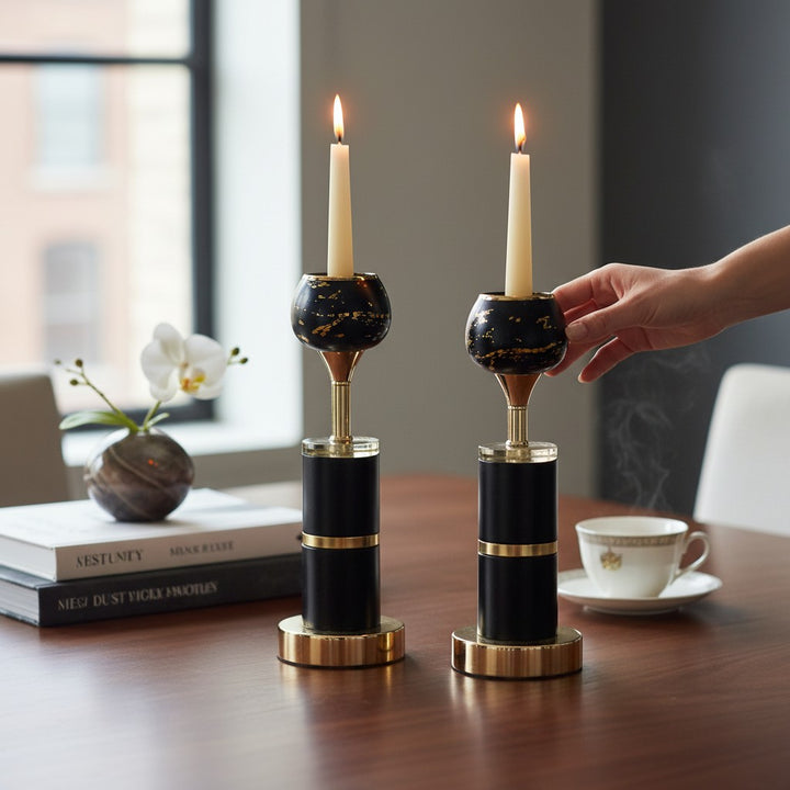 Vintage Radiance Metallic Candle Holder