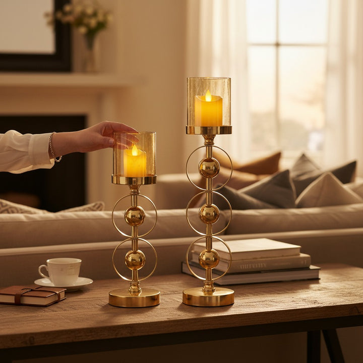 Celestia Brass & Crystal Candle Tower