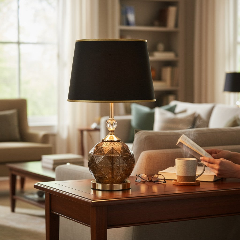 The Amara Ripple Brass Table Lamp