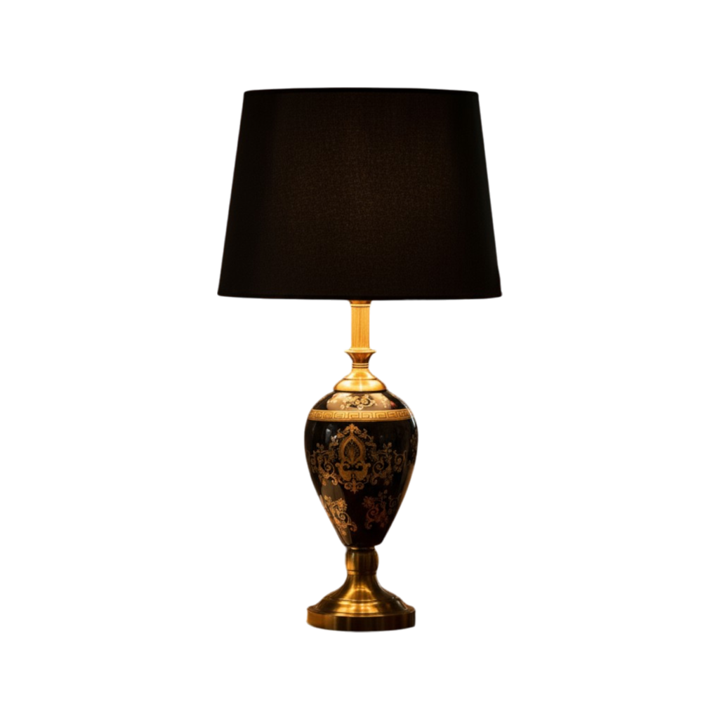 Medusa Royale Black Glass Side Table Lamp
