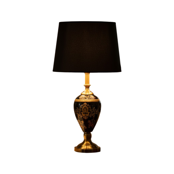 Medusa Royale Black Glass Side Table Lamp